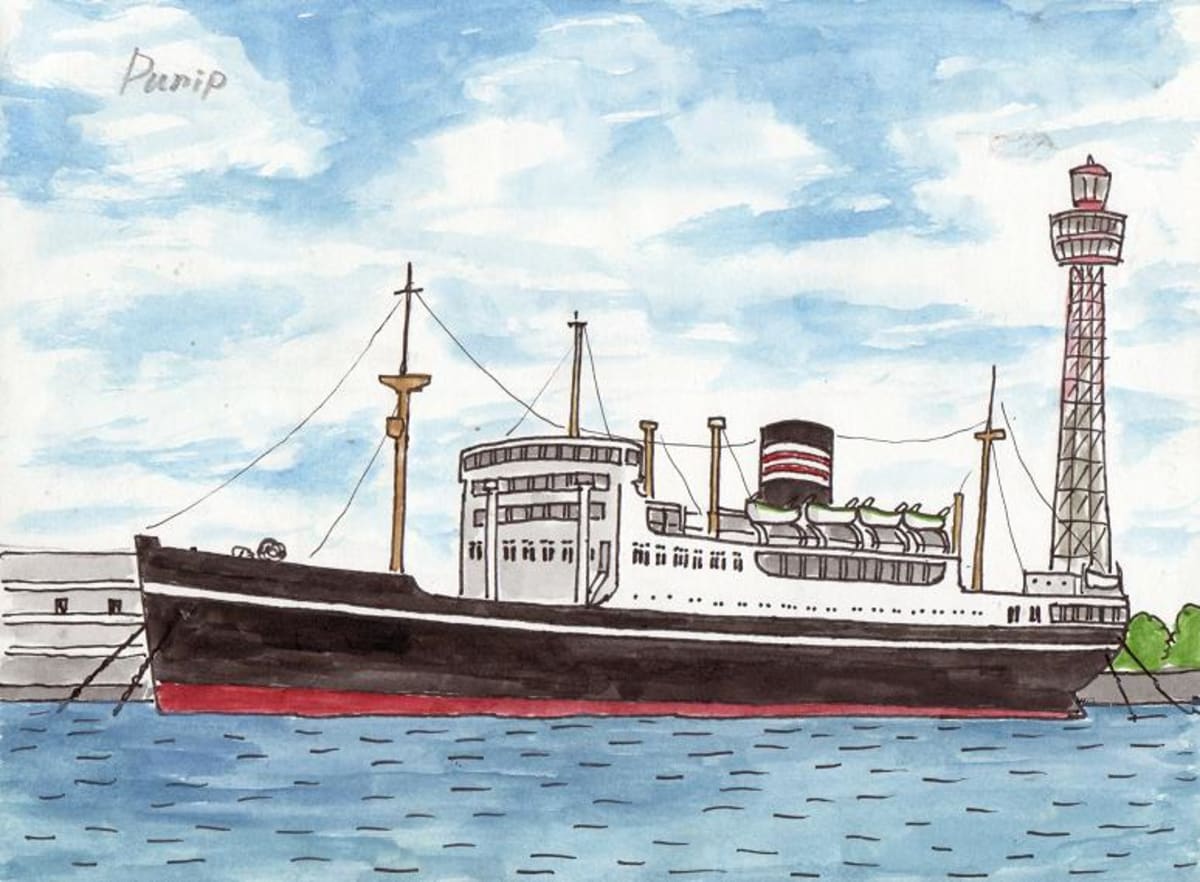 かんたんな船の絵のかきかた その５ 保存船 氷川丸 Cruisemans