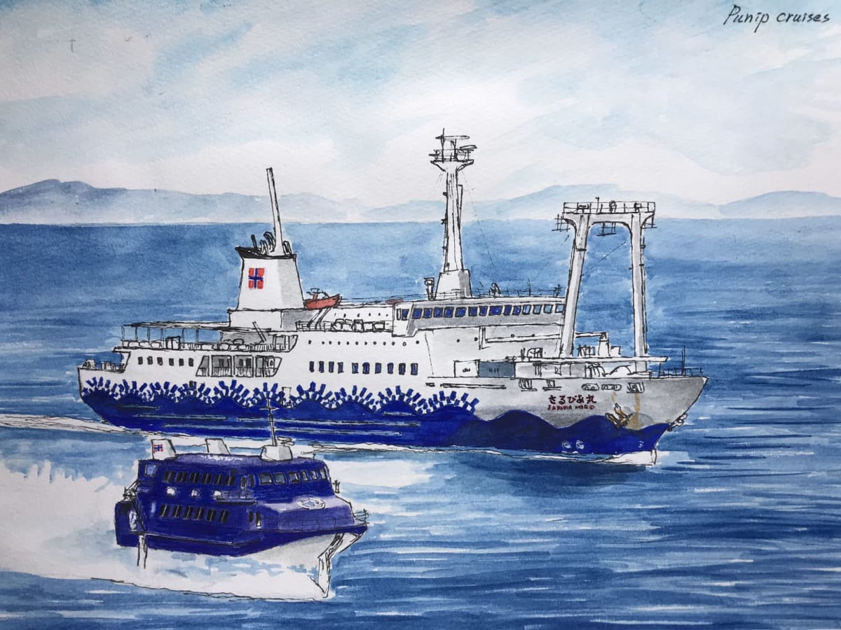 2022年 水彩画 係留船 ART GALLARY - PUNIP cruises（プニップクルーズ）