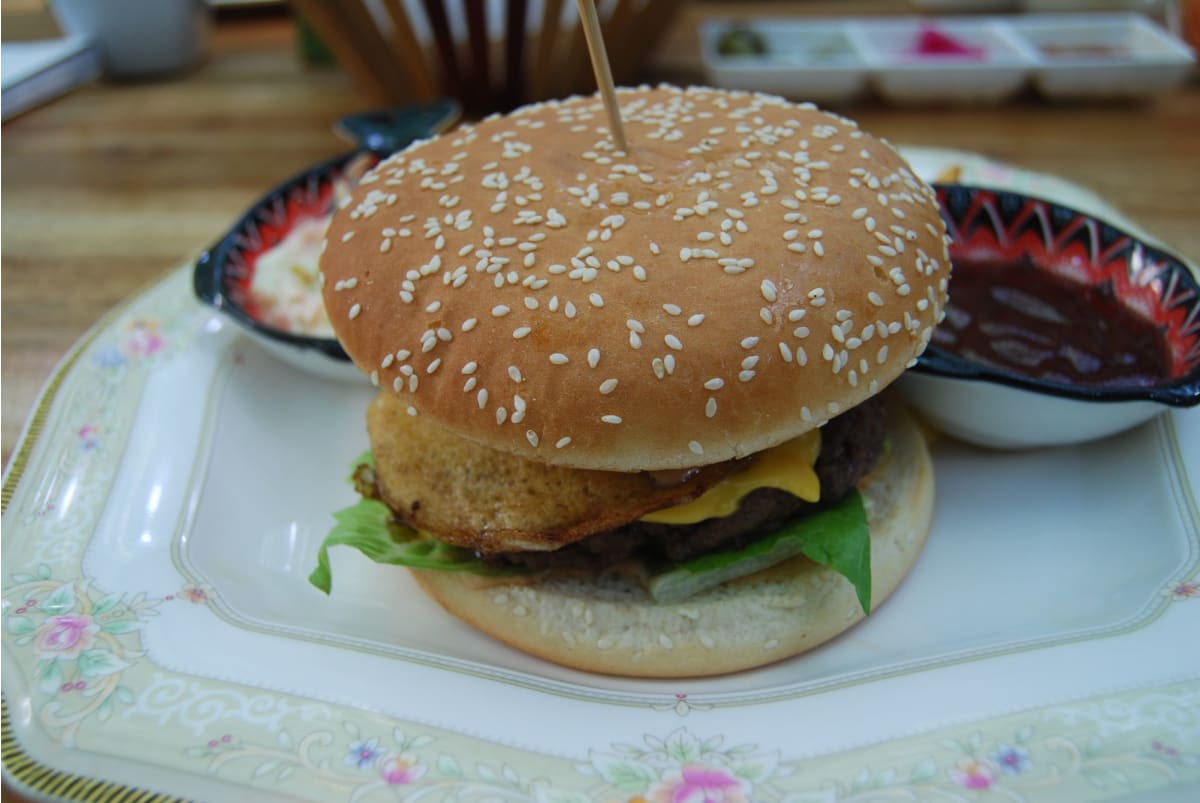 ラクダのハンバーガー。臭みはありなく、美味しかったです。