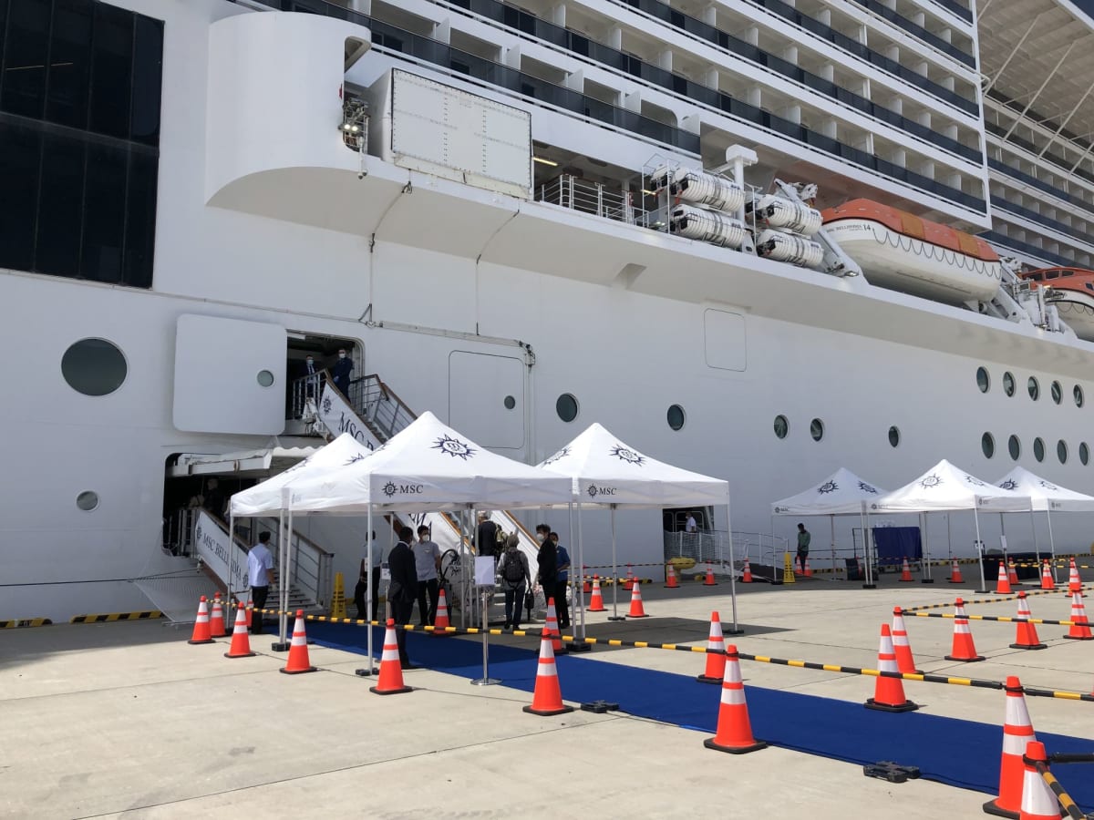 大黒埠頭での乗船 | 横浜での客船MSCベリッシマ