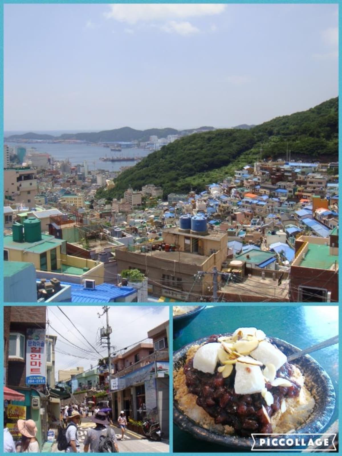 初めての釜山は、知り合いの韓国人が案内してくれることに。
この日も暑くて、きな粉、粒あん、求肥、アーモンドの乗った韓国式のかき氷が美味しかった。 | 釜山