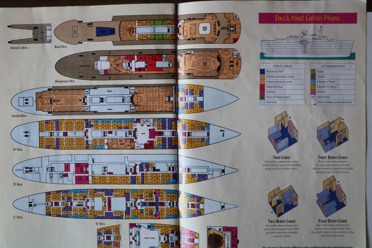 フェアスターのデッキプラン | 客船TSSフェアスターの外観、船内施設