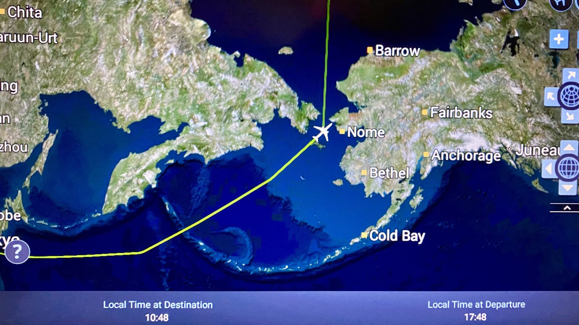 NRT→ZRH　航路　