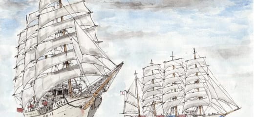 K. YAMASHITA 帆船の絵 Sailing Boats – Afternoon, from “The Seto Inland Sea Series