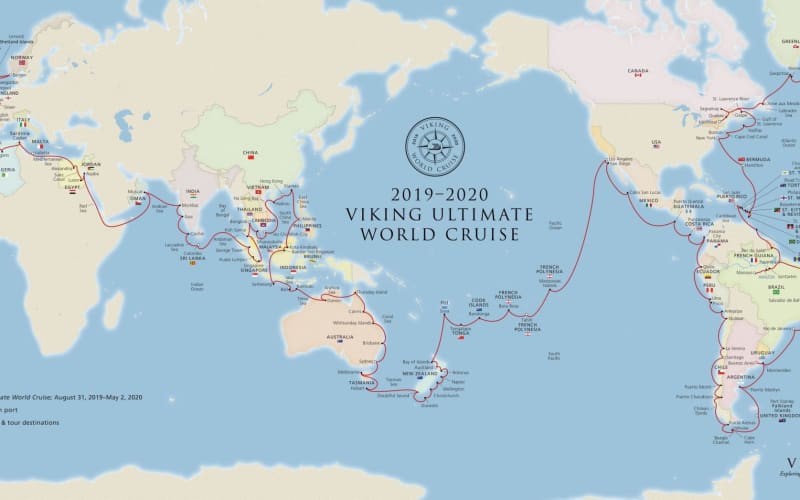 バイキング、究極のワールドクルーズを発表 245日間、6大陸、59カ国、113港に寄港