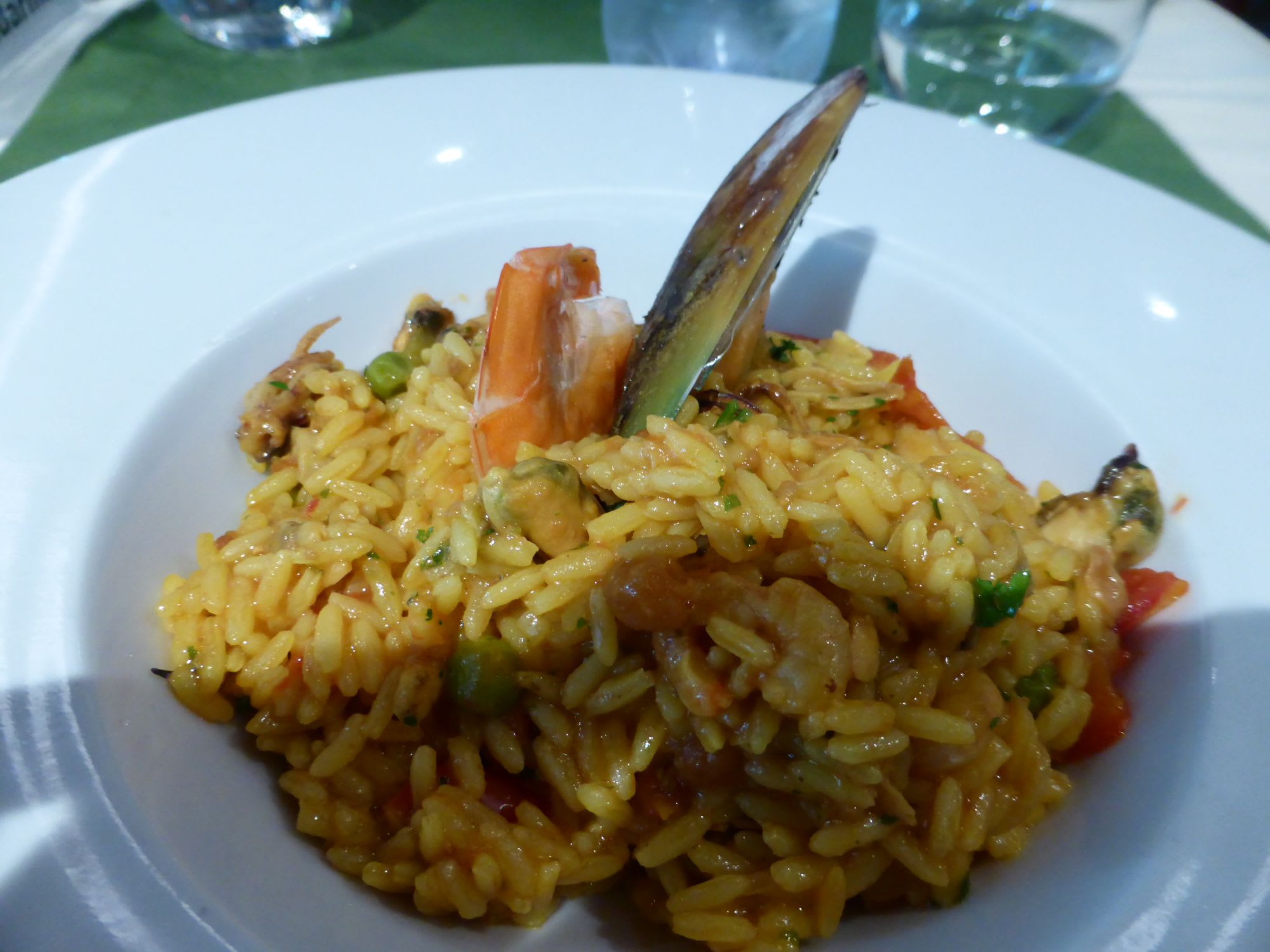 ディナーのリゾット、リゾットはどれもおいしかった