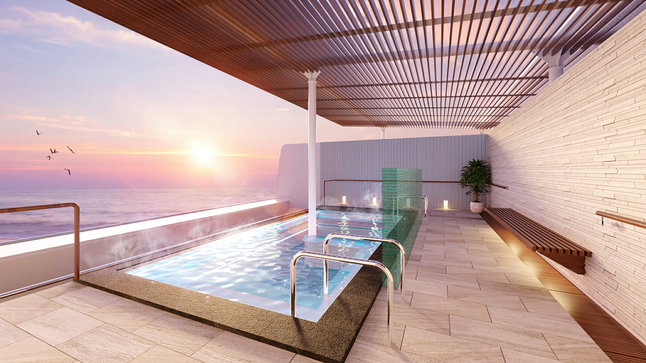 グランドスパ 露天風呂／©︎NYK CRUISES