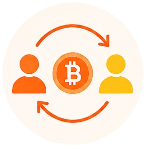 P2P crypto exchange development icon