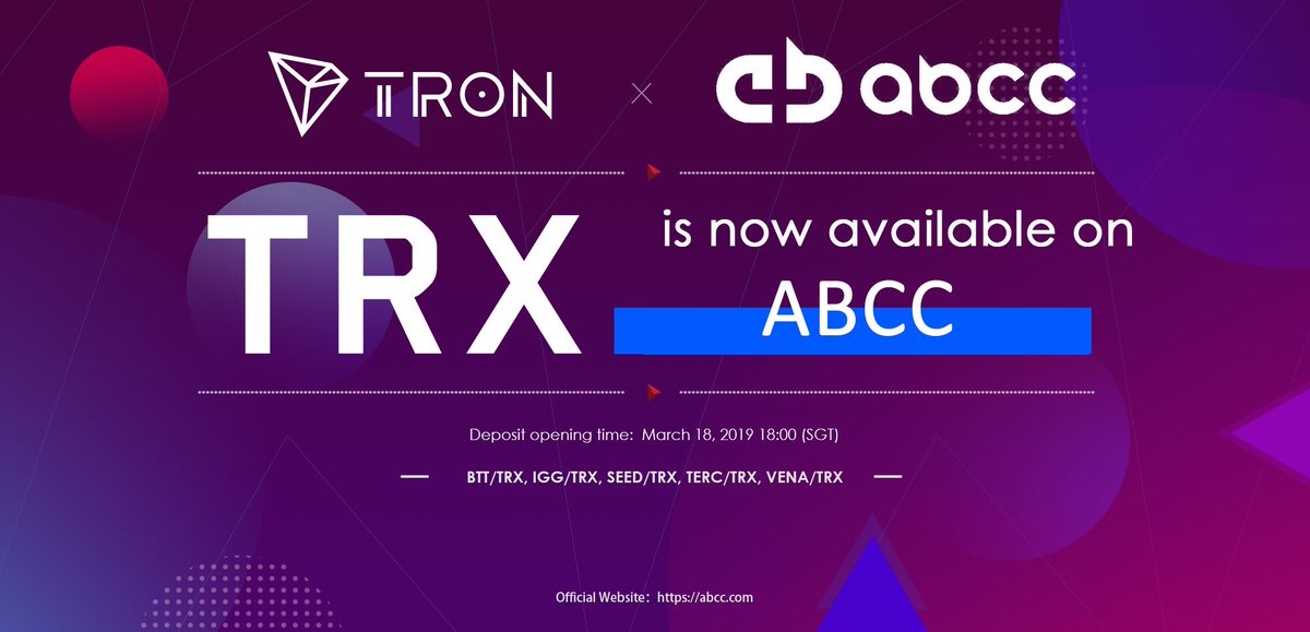 ABCC Exchange Lists TRX