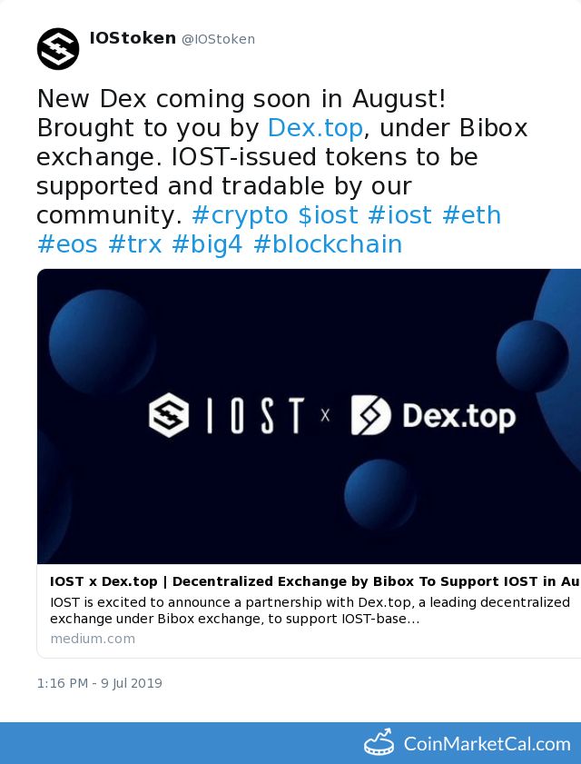 IOST Dex.top Release