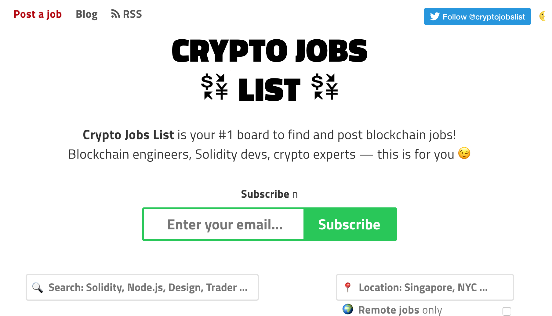 crypto jobs list