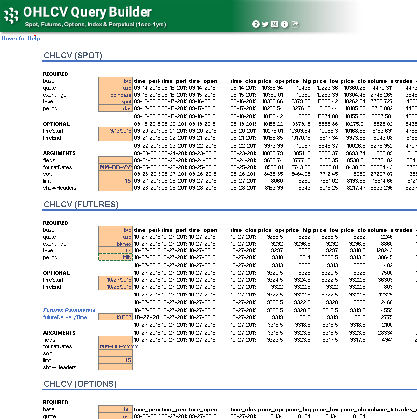 How to use OHLCV Query Builder spreadsheet template | Cryptosheets