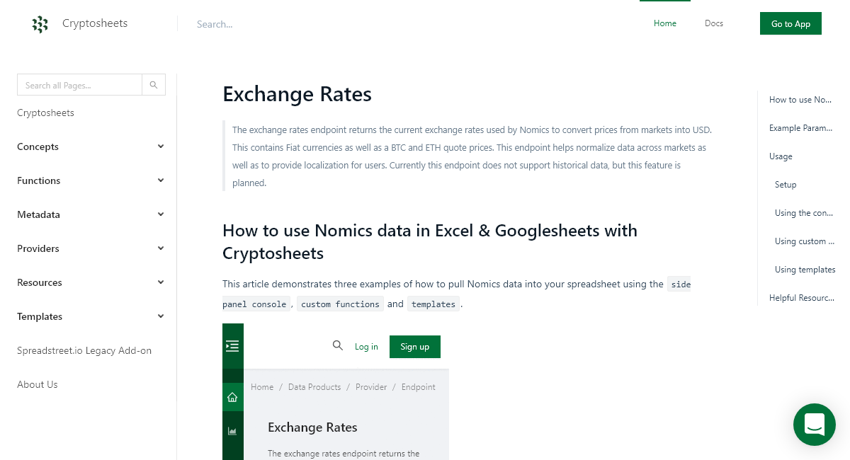 How to pull Exchange Rates data from Nomics into Excel and Google Sheets Cryptosheets