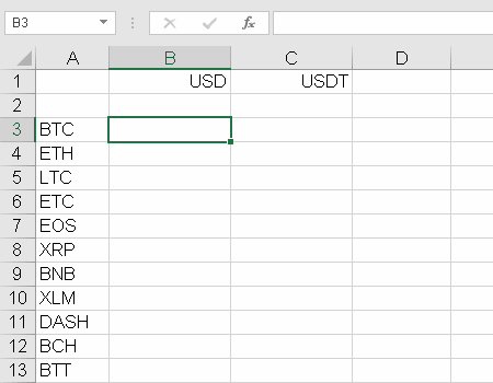 excel lookup command for cryptocurrency