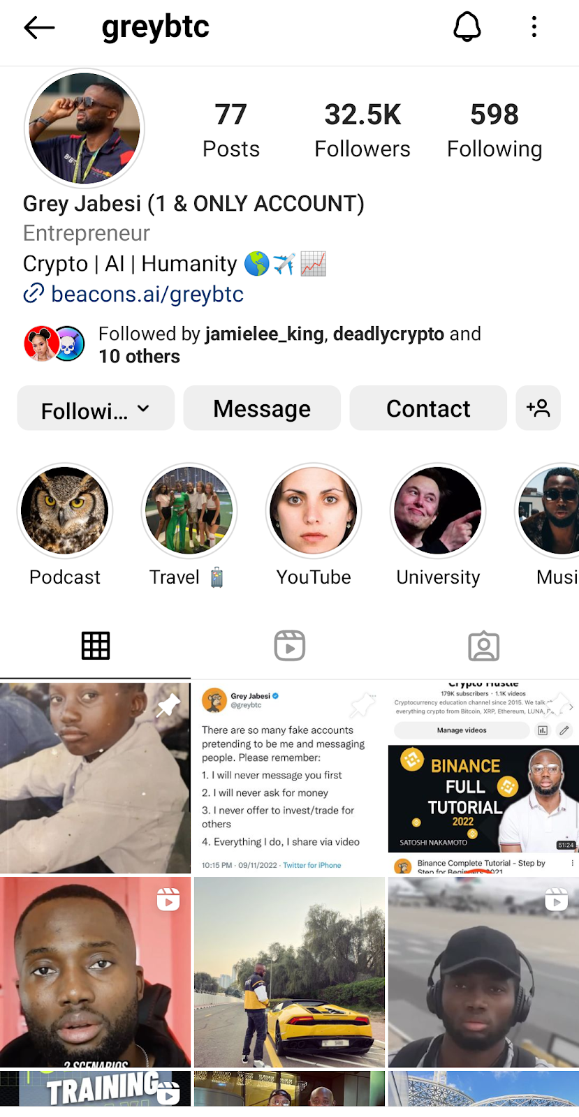 an image of how to avoid crypto scam on Instagram
