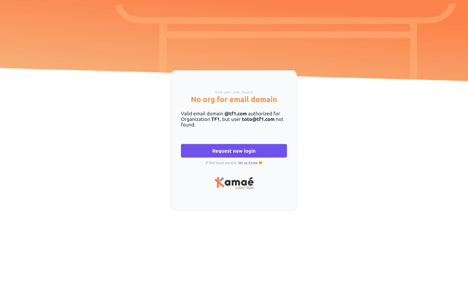 No org for email domain