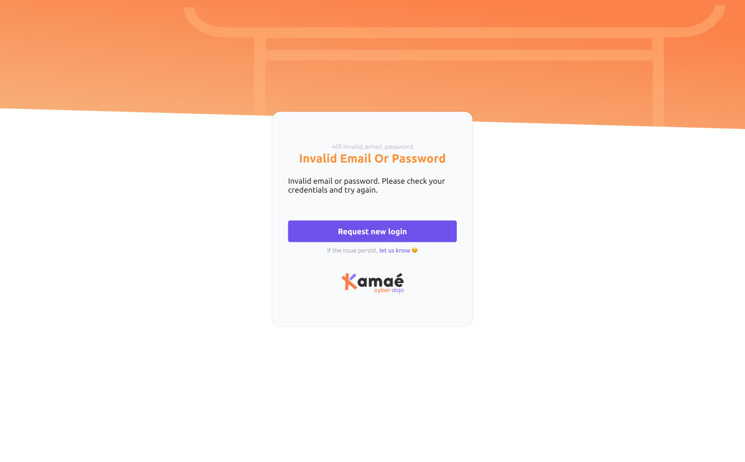 Invalid Email Or Password