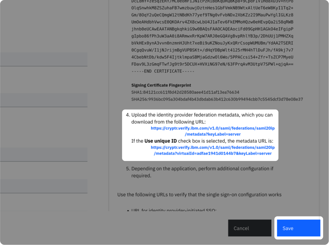 SSO IBM Security Verify integration with Cryptr
