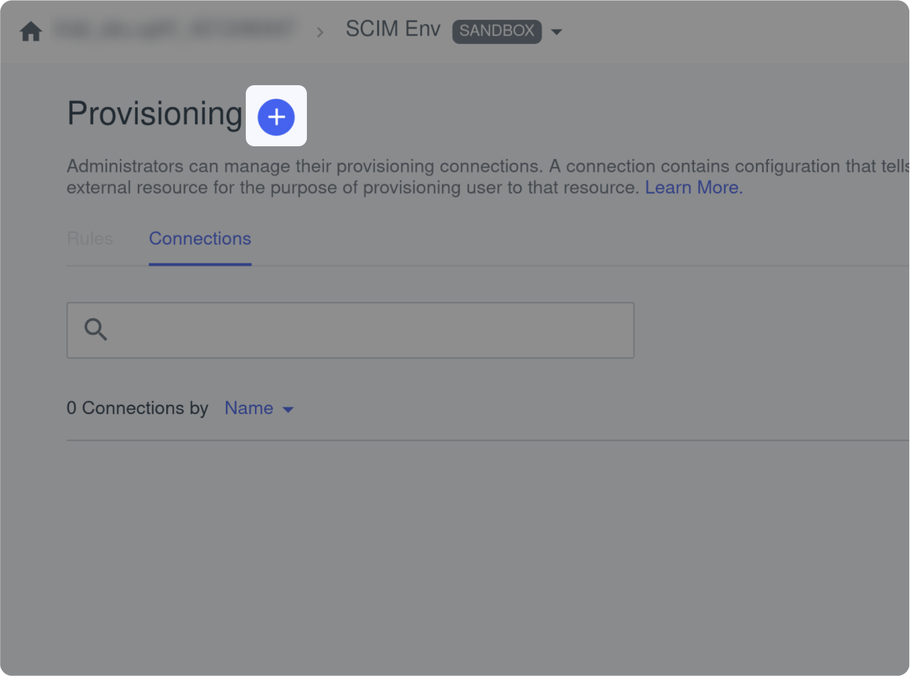 Provisioning screen