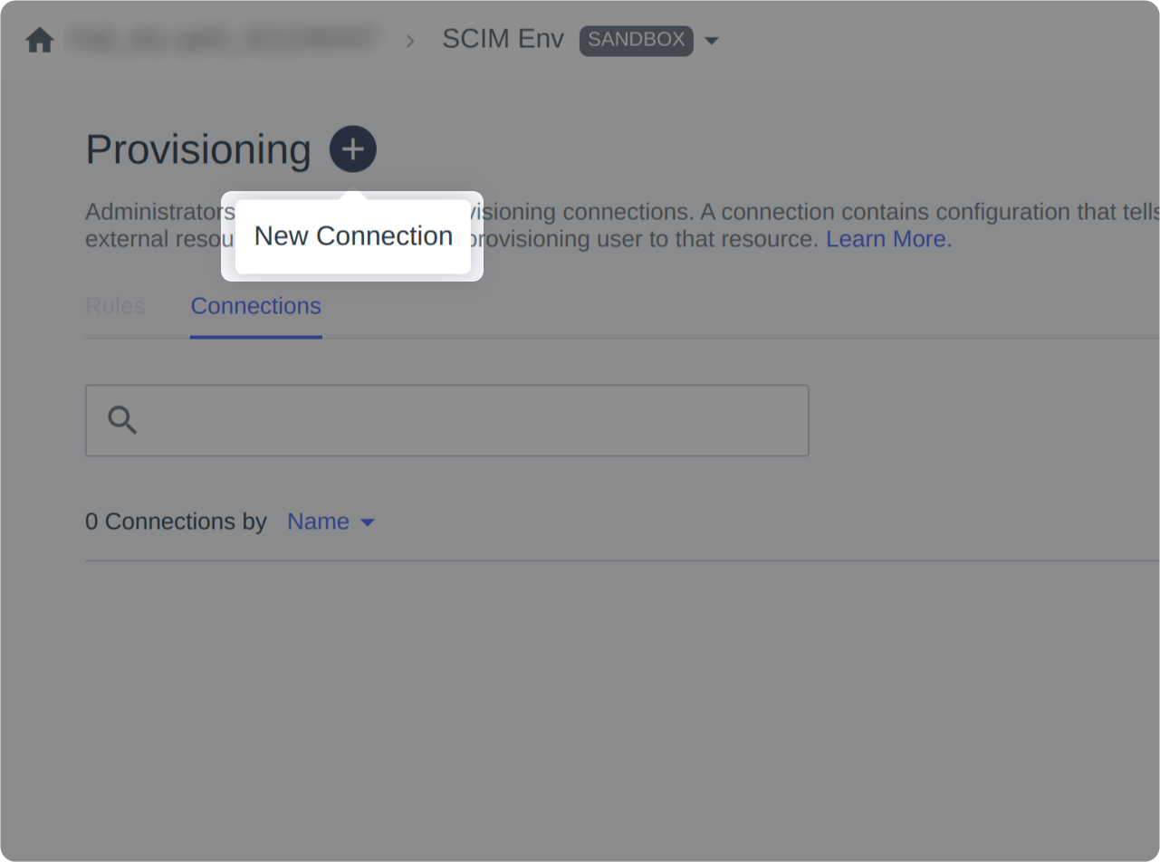Provisioning screen