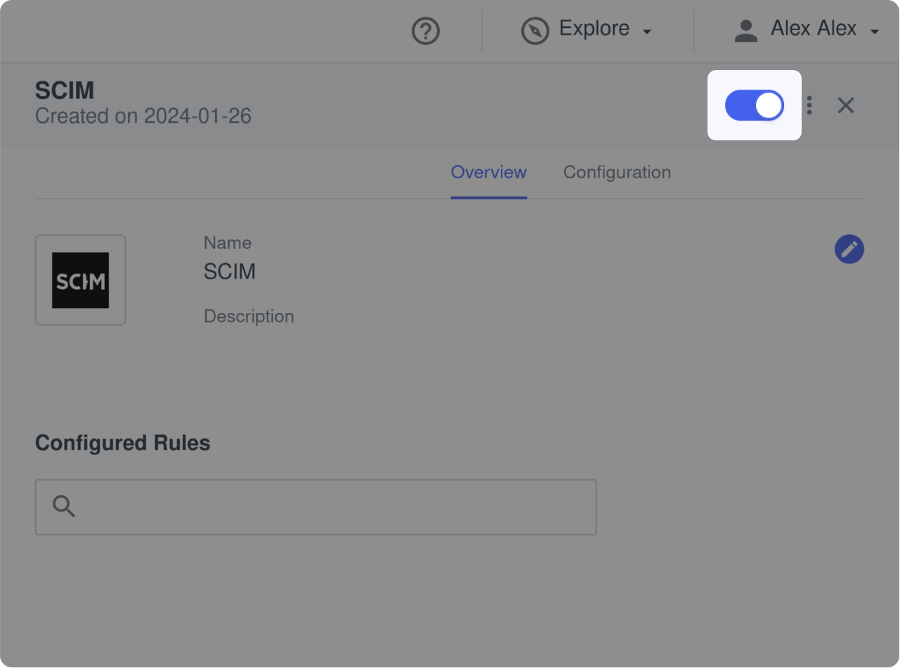 Provisioning screen - App activation