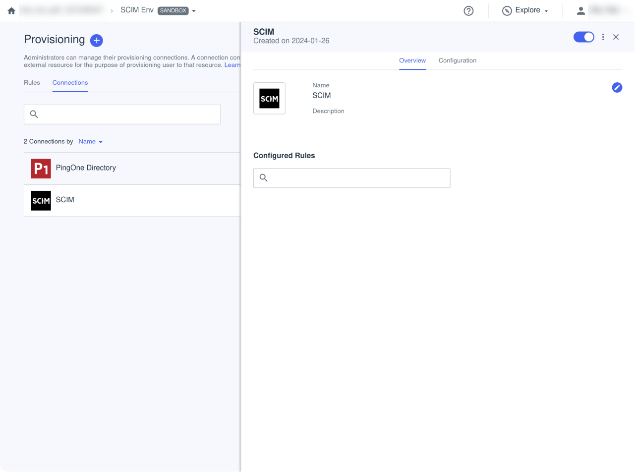 Provisioning screen - App activation