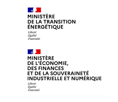 Logos du Ministère de la Transition Energétique et du Ministère de l'Economie, des Finances et de la Souveraineté Industrielle et Numérique