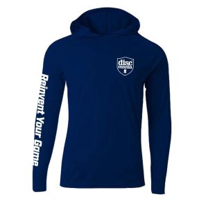 Discmania Shield Logo Hooded T-Shirt (Long Sleeve)- Cooling Performance Blend T-Shirt (Long Sleeve) - 1