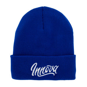 Flow Cuff Beanie - Blue - (Knit outter with Fleece liner) - Fleece Lined Knit Beanie