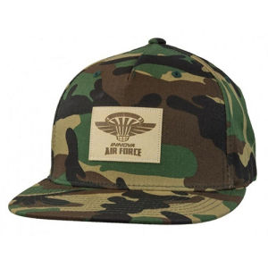 Innova Leather Patch Air Force Flatbill Snapback Cap- Flatbill Snapback Cap - 4