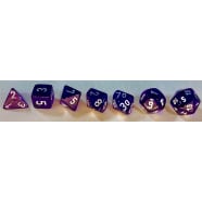 Poly 7 Dice Set: Translucent Purple w/White Thumb Nail