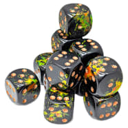 Chessex - Brush Dice 16 mm 12d6 Die Set - Deep Forest/Bronze Thumb Nail