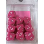 Ten d10 Set: Opaque Pink w/White Thumb Nail