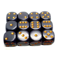 16mm d6 Dice Block: Opaque Dark Grey w/Copper Thumb Nail