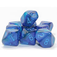 Ten d10 Set: Gemini Luminary: Blue-Blue/Light Blue Thumb Nail