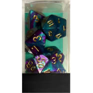 Poly 7 Dice Set: Gemini Purple-Teal w/Gold Thumb Nail