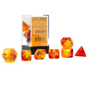 Poly 7 Dice Set: Gemini Luminary Translucent Red-Yellow/Gold Thumb Nail