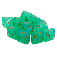 Ten d10 Set: Borealis Luminary: Light Green/Gold Thumb Nail