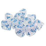 Ten d10 Set: Borealis Luminary: Icicle/Light Blue Thumb Nail