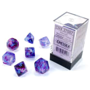 Poly 7 Dice Set: Nebula Luminary Nocturnal w/Blue Thumb Nail