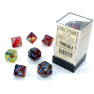 Poly 7 Dice Set: Nebula Luminary Primary w/Turquoise Thumb Nail