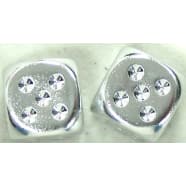 16mm d6 Dice Pair: Silver Plated Thumb Nail