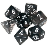 Poly 7 Dice Set: Translucent Smoke w/White Thumb Nail