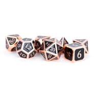 16mm d6 Metal Dice Set: Antique Copper with Black Enamel (6) Thumb Nail