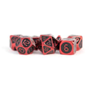 16mm d6 Metal Digital Dice Set: Red with Black Enamel (7) Thumb Nail