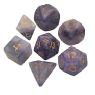 Poly 7 Dice Set: Combo Attack Blue/White w/Gold Thumb Nail