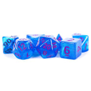 Poly 7 Dice Set: Stardust - Blue w/ Purple Thumb Nail