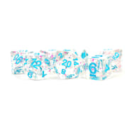 Poly 7 Dice Set: Resin Clear Confetti Thumb Nail