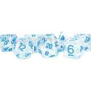 Poly 7 Dice Set: Flash - Clear w/Blue Thumb Nail