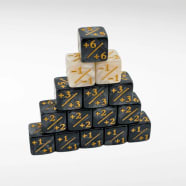 Nerd Gear: MTG +1/+1 and -1/-1 16mm Counter 15 Dice Pack - Pearl Black/White  Thumb Nail